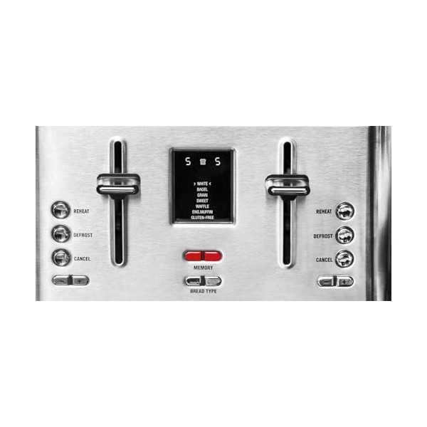 GASTROBACK 42396 Grille-pain design Digital 4S, 4 tranches, grille réchauffe-viennoiseries intégré, 7 programmes de grillage