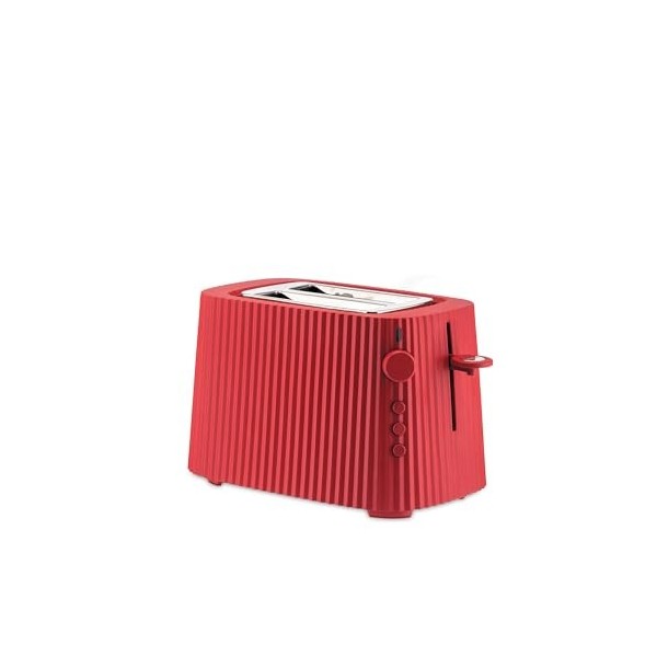 Alessi Plissé MDL08 R - Grille-Pain Design, Six Niveaux de Dorure, en Résine Thermoplastique, Fiche Européenne 850 W, Rouge
