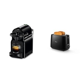 Nespresso De’Longhi 203549 Inissia Cafetière à Capsules, Plastique, Noir & Philips Grille-pain - 2 Fentes, 8 Réglages, Réchau