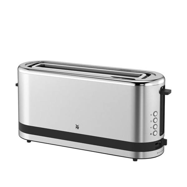 WMF KITCHENMINIS Grille Pain, 1 Fente Extra Longue, 7 Niveaux de Brunissage, Réchauffe Viennoiserie, 4 Fonctions, Inox Cromar