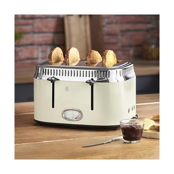 RUSSELL HOBBS Retro 21692 Grille-pain 4 tranches Crème