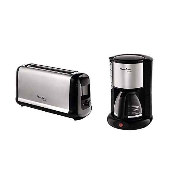 MOULINEX Subito inox Grille pain 1 longue fente toaster Thermostat 7 positions Décongelation & MOULINEX Cafetières filtre SUB