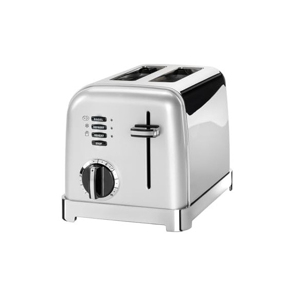 Cuisinart Grille-pain 2 tranches - Fentes larges, idéal pour le pain épais et les bagels - 6 niveaux de brunissage et décongé