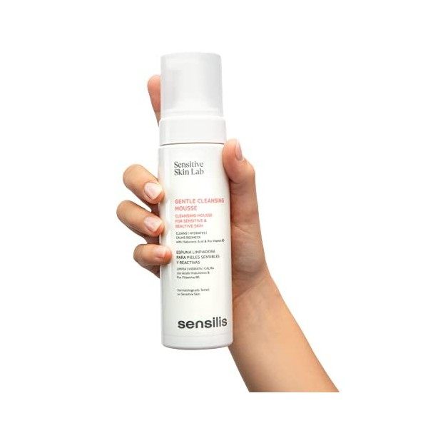 Sensilis - Gentle Cleansing Mousse, Mousse Nettoyante pour Peaux Sensibles et Réactives avec Acide Hyaluronique et Vitamine B