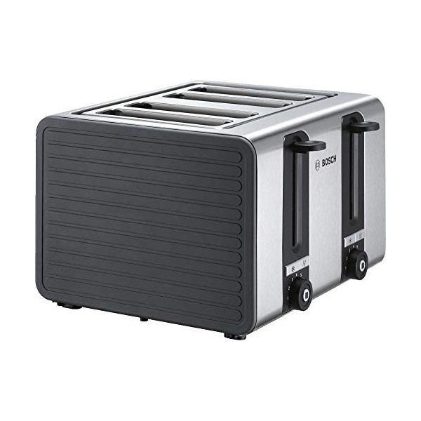 Bosch TAT7S45 Grille-pain à 4 fentes avec arrêt automatique avec fonction décongélation, idéal pour 4 tranches de toast, larg