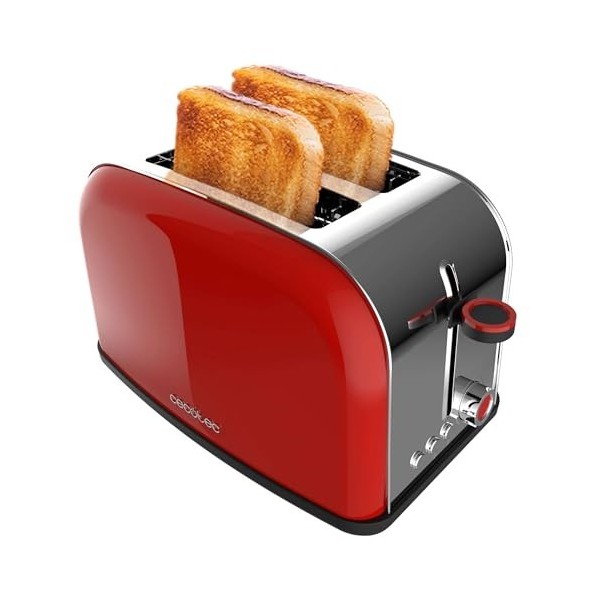 Cecotec Grille-pain Toast&Taste Extra Double B, 1350 W de puissance, Double fente longue pour 2 tartines, Arrêt et Popup auto