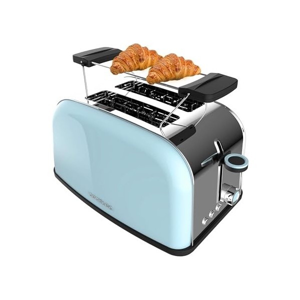 Cecotec Grille-pain Toast&Taste Extra Double B, 1350 W de puissance, Double fente longue pour 2 tartines, Arrêt et Popup auto