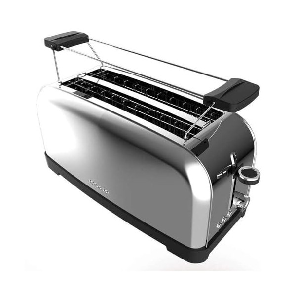 Cecotec Grille-pain Toast&Taste Extra Double B, 1350 W de puissance, Double fente longue pour 2 tartines, Arrêt et Popup auto