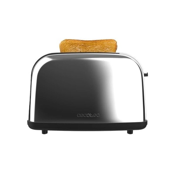 Cecotec Grille-pain vertical Toastin time 850 Inox, 850 W de puissance, Double fente longue et large de 3,8 cm, Varillas Sup