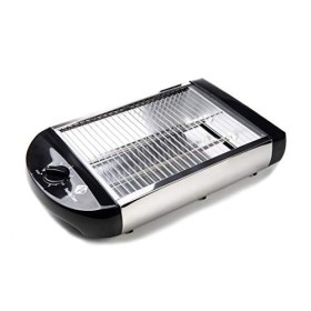 Family Care Grille Pain Plat, Grille Pain horizontal, Grille Pain Noir, 600 W, 6 Niveaux de Température, Ramasse-miettes Amov