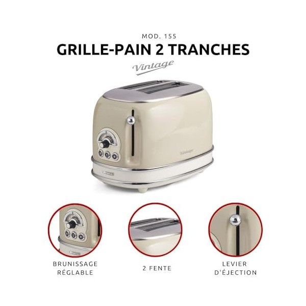 ARIETE Grille pain Vintage 155 beige