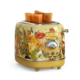 Hazel Quinn Grille Pain Vintage, Double Fente de 38 mm de Large, Toaster avec 3 Fonctions et 6 Niveaux de Cuisson, Plateau Ra