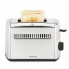 H.Koenig Grille Pain Toaster Spécial Baguette 2 Tranches TOAS32 Fentes larges 40mm Inox vintage, 7 Niveaux de brunissage, Déc