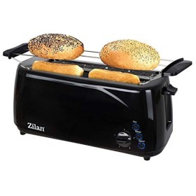 Zilan, Grille-pain à fente longue, 4 tranches de Toastautomatique, XXL, 5 niveaux de rôtissage, accessoire de pain, fonction 