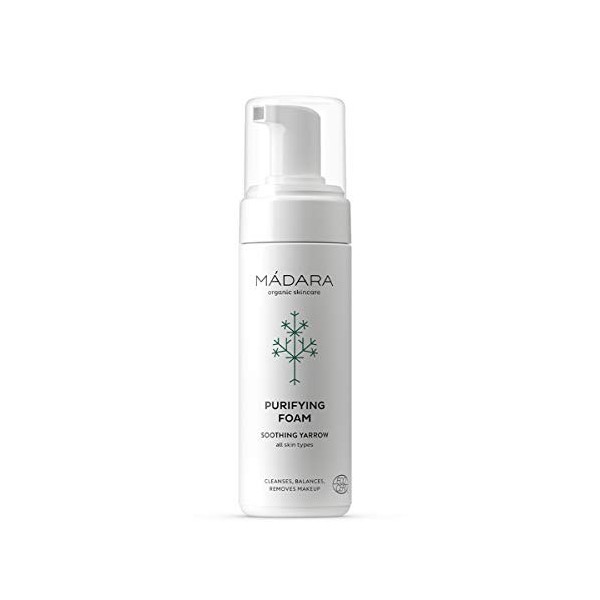 MÁDARA Organic Skincare | Mousse Nettoyante Visage - 150 ml, à lextrait dAchillée millefeuille Vegan, Mousse nettoyante dou