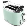 Cecotec Toast&Taste 1000 Retro Double Green 2-Slice Toaster. 980 W, 2 Wide and Short Slots of 3.8 cm, Stainless Steel, Upper 