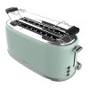 Cecotec Toast&Taste 1000 Retro Double Green 2-Slice Toaster. 980 W, 2 Wide and Short Slots of 3.8 cm, Stainless Steel, Upper 