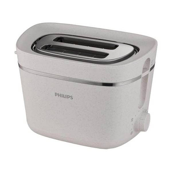 Philips Grille-pain Édition Eco Conscious, 2 Fentes, 8 Réglages, Réchauffe-Viennoiseries, Décongélation, Fabriqué à partir d
