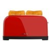 Cecotec Grille-pain Vertical 2 Fentes Longues Toastin Time 1500 Rouge. 1500 W, 4 Tranches de Pain, Fente Large de 3,8 cm, Su