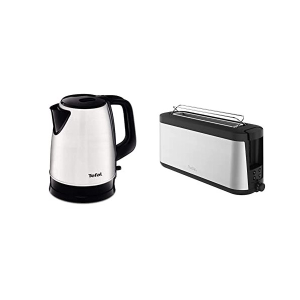 Tefal Grille-pain à fente longue Element TL4308 | 7 niveaux de brunissage | 1000 watts | Fixation intégrée pour rouleaux | De...