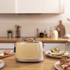 Cecotec Toast & Taste 800 Vintage Light Yellow. 850 W, double fente courte extra large de 3,8 cm, 2 toasts, finitions en acie