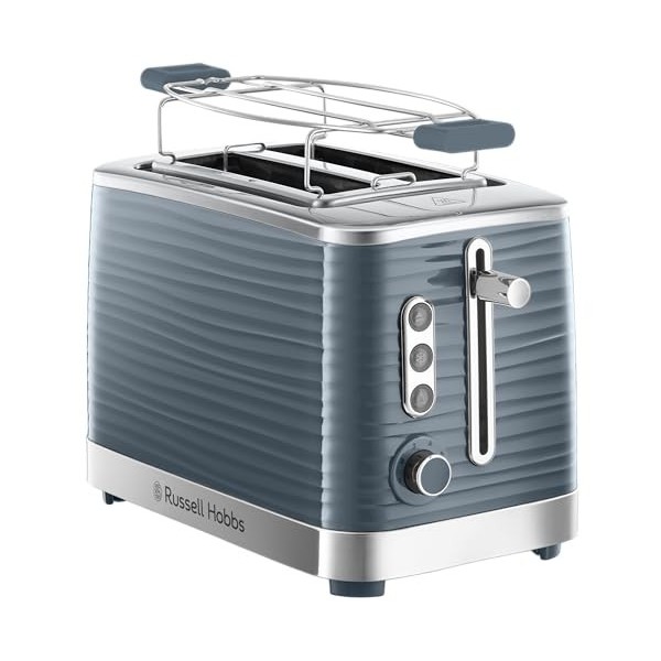 Russell Hobbs Grille Pain [Fentes Extra Larges] Inspire Gris Design Moderne, Contrôle Brunissage ajustable, Tout type de pai