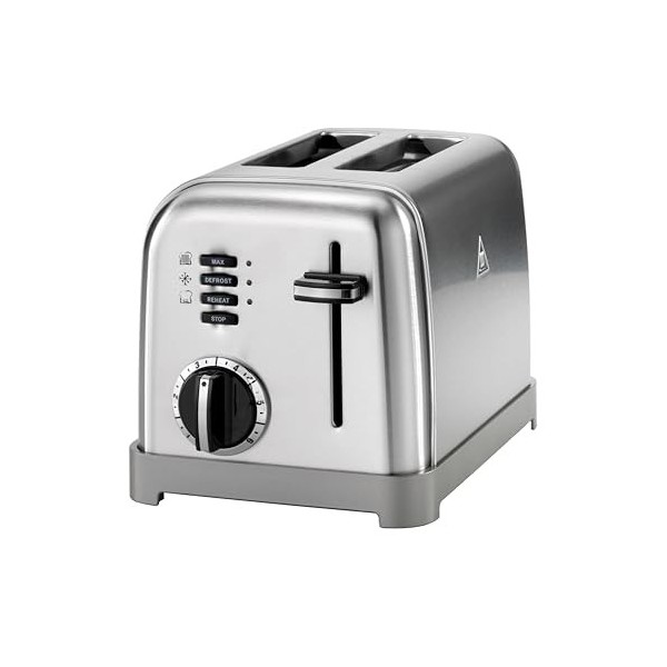 Cuisinart Grille-pain 2 tranches - Fentes larges, idéal pour le pain épais et les bagels - 6 niveaux de brunissage et décongé