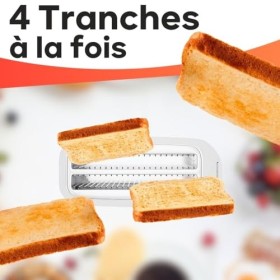 Clatronic® Grille-pain 4 tranches | avec fonction décongélation/réchauffage/arrêt rapide | avec support pour petits pains | b