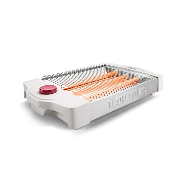 Taurus Todopan - Grille-pain vertical 700W, Jusquà 4 tranches, Tige de support, Grille de sécurité, Noir