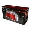Russell Hobbs Grille Pain [Fente longue 2 Toasts/ 1 Tranche baguette] Luna Rouge Inox Fente large, 6 Niveaux de Brunissage, 
