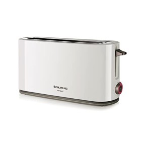 Taurus Mytoast Duplo - Grille-pain 1450W, 2 fentes Extra larges, 3 fonctions, 7 niveaux de brunissage, Ramasse-miettes, Blanc