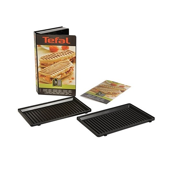 Tefal Coffret Snack Collection de 2 plaques grill-panini + livre de recettes XA800312 & Coffret Snack Collection de 2 plaques