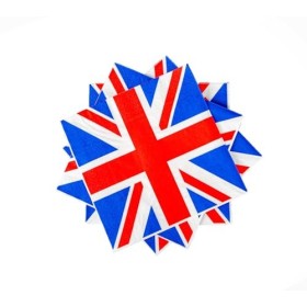 Lot de 25 serviettes de table Motif Union Jack Grande-Bretagne 33 x 33 cm