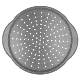 Salter Marblestone Plat à pizza 37 cm antiadhésif, Plat à Four Rond en Acier au Carbone avec Poignées, Sans PFOA, Base Perfor