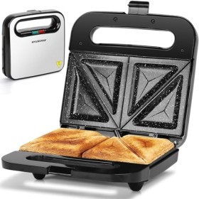 Aigostar Dylan - Appareil à Sandwich XXL pour 4 Sandwichs 1400W, Revêtement Antiadhérant, Chauffage Rapide, Contrôle Automati