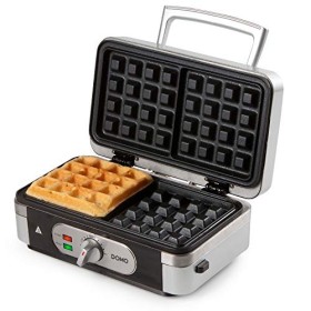 Domo DO 9136 C Grill Croque/Gaufre, Schwarz, Silber