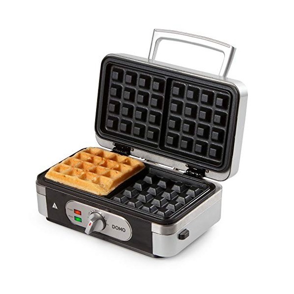 Domo DO 9136 C Grill Croque/Gaufre, Schwarz, Silber