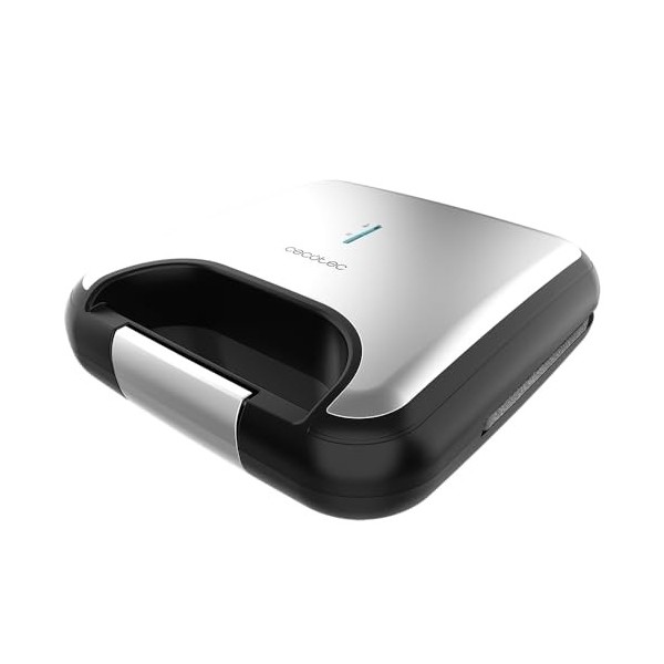 Cecotec Gaufrier RocknToast Grill +, 800W de puissance, Revêtement en pierre RockStone, Antiadhésif, Acier inoxydable. Revêt