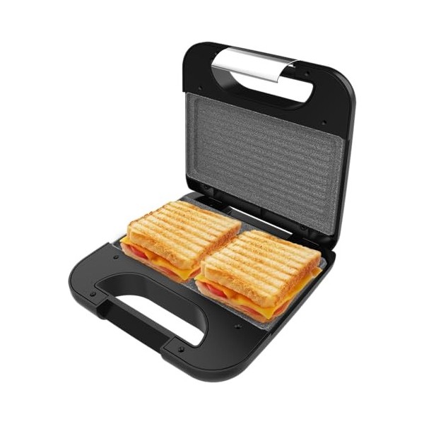 Cecotec Gaufrier RocknToast Grill +, 800W de puissance, Revêtement en pierre RockStone, Antiadhésif, Acier inoxydable. Revêt