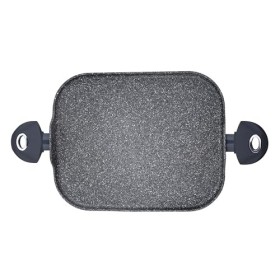 Bergner Orion - Plaque de Gril 35.5x28.3 cm en Aluminium forgé - Revêtement intérieur et extérieur en marbre - Compatible Ind