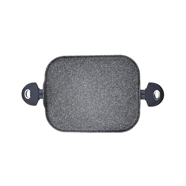 Bergner Orion - Plaque de Gril 35.5x28.3 cm en Aluminium forgé - Revêtement intérieur et extérieur en marbre - Compatible Ind