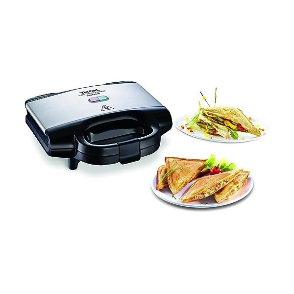 Tefal Appareil à croque-monsieur, Rapide et puissant, Rangement facile, Revêtement antiadhésif, Verrouillage pour plus de séc