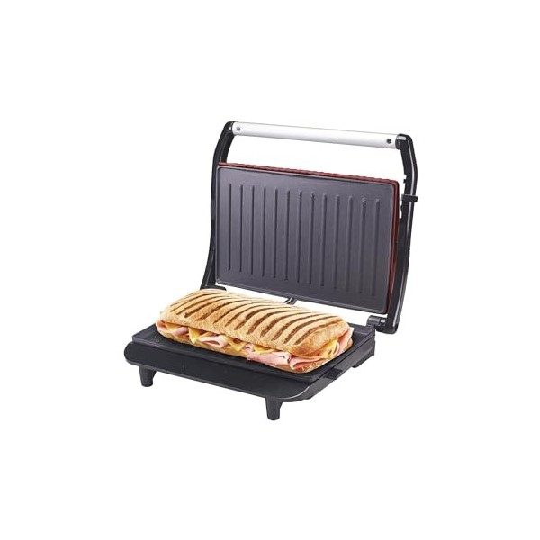 BEPER P101TOS002 Toasteur Machine à Sandwich, 850W, Plaque antiadhésive, Poignée thermo-isolante, Rouge