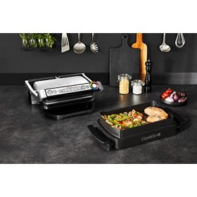 Tefal OptiGrill & Bake GC714D10 Barbecue de contact avec plateau de cuisson, 6 programmes, affichage du niveau de cuisson, pl