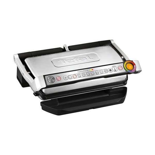 Tefal Optigrill+, Grill intelligent, Contrôle de température, 6 programmes automatiques, Cuisson parfaite, GC712D12, Gris/Noi