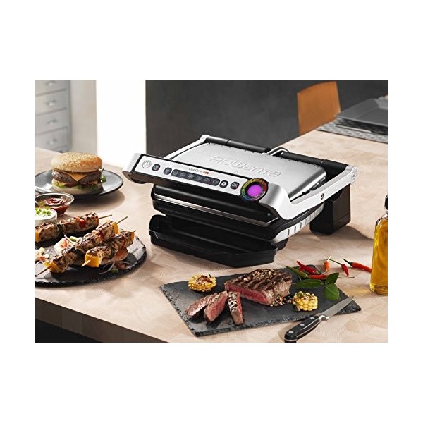 Rowenta GR702D21 Optigrill Grille-viande, 2000 W, mode toaster, 6 programmes de cuisson automatiques, noir/argenté