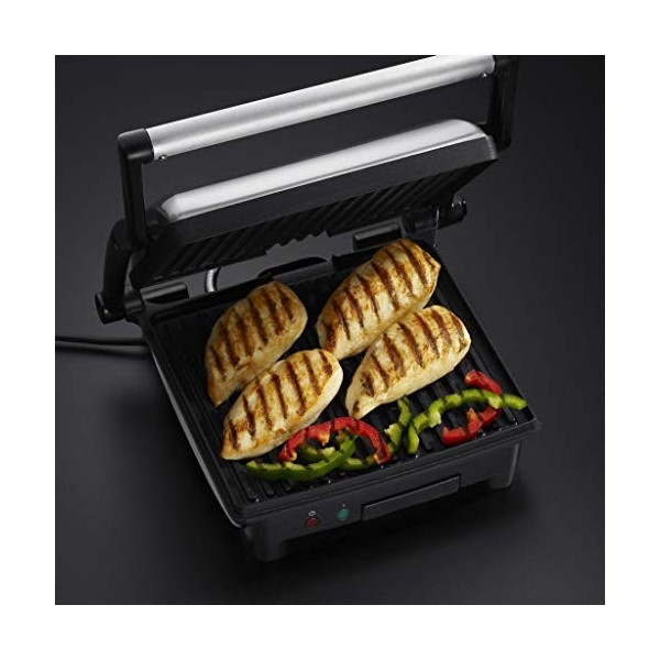 Russell Hobbs Appareil Croque Monsieur [Multifonction 3en1] CookAtHome Plancha, Barbecue de table, Sandwich/ panini, 5 Porti