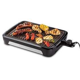 George Foreman Barbecue électrique portable [80% moins de fumée] Barbecue de table & extérieur Grille antiadhésive compatibl