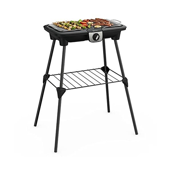 Tefal EasyGrill XXL Barbecue électrique sur pieds, Large surface de cuisson, 2500 W, Thermostat réglable, Cuisson simultanée,