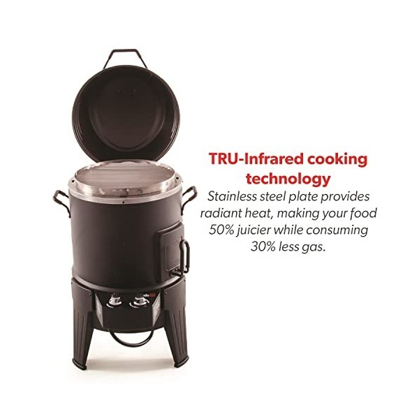 Char-Broil The Big Easy - Fumoir, rôtissoire et barbecue avec technologie TRU-Infrared, finition noire.